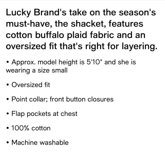 NWT Lucky Brand Shacket Blue/White Button Up Oversized Pockets Womens XL - Picture 4 of 5